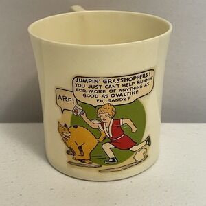 Ovaltine Orphan Annie Beetleware Cup Jumpin Grasshoppers Wander Co‎ Vintage 1930